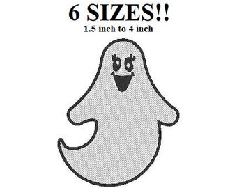 Cute Halloween Ghost Machine Embroidery Design - 6 Sizes (Instant Download)