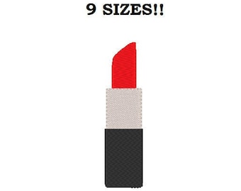 Machineborduurontwerp lippenstift: make-up, roze lint (directe download)