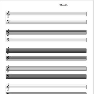 Printable Music Paper, PDF File