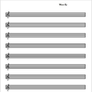 Druckbares Violinschlüssel-Notenpapier, PDF-Datei