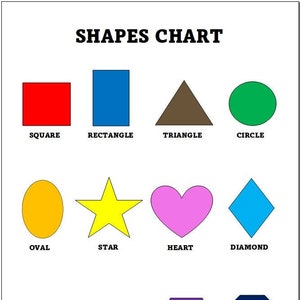 Tableau des formes imprimables - Tableau scolaire à domicile pour l'enseignement des formes - Fichier PDF