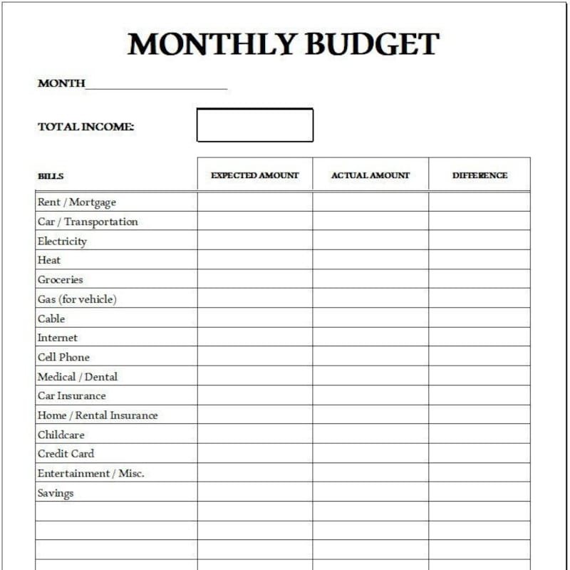 2026 Budget Template Free Etsy