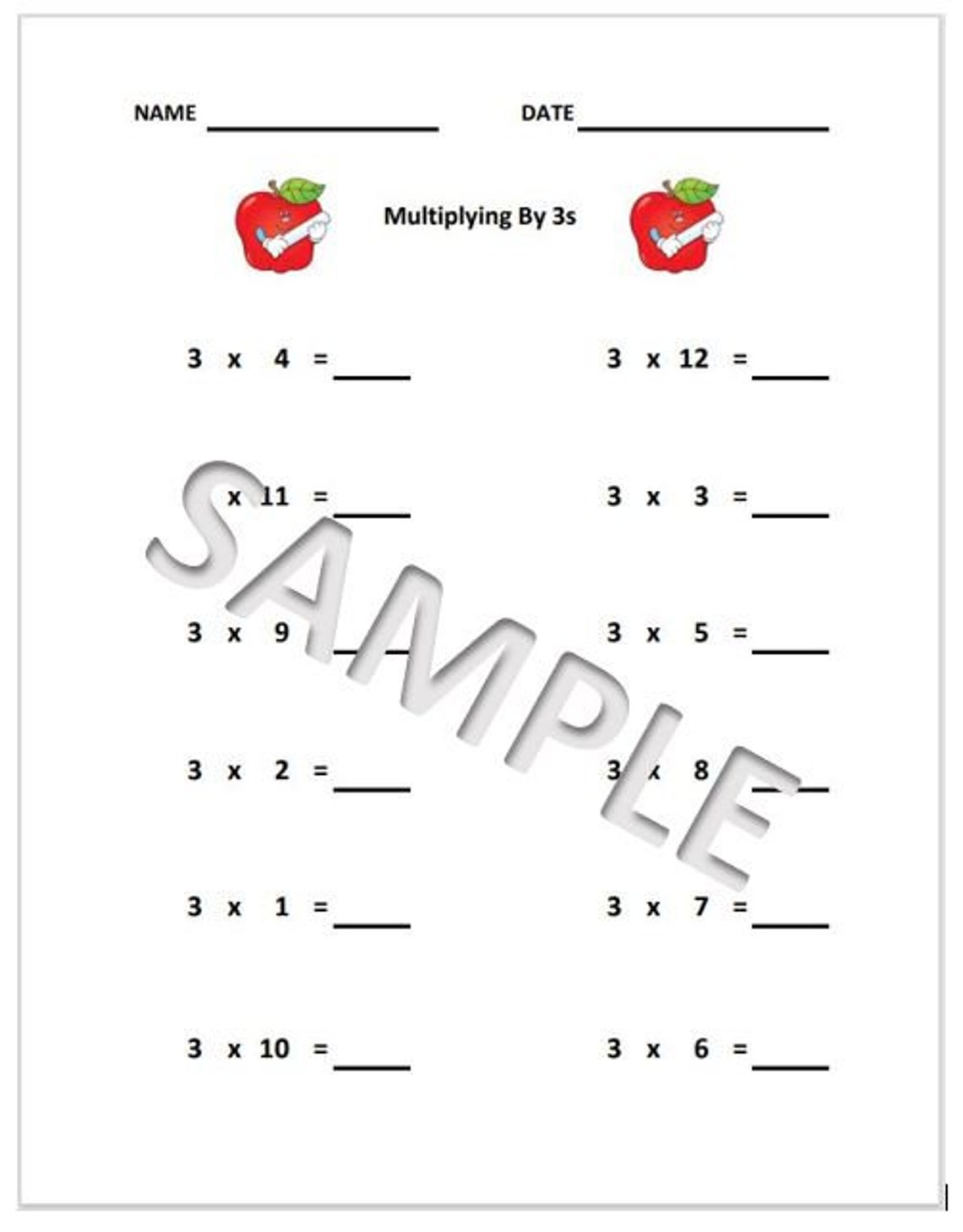 Printable Multiplication Worksheets Homeschool - Etsy