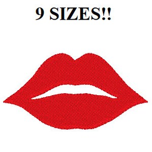 Lips Machine Embroidery Design: 9 Sizes (Instant Download)
