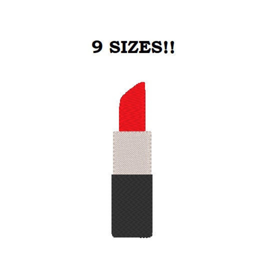 Lipstick Machine Embroidery Design 9 Sizes Lipstick Makeup Embroidery