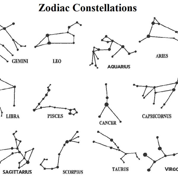 Zodiac Constellation Machine Embroidery Design - Instant Download - Astrology Embroidery Design