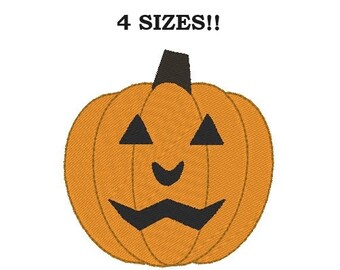 Jack-o-Lantern Machine Embroidery Design: Halloween Pumpkin (Instant Download)