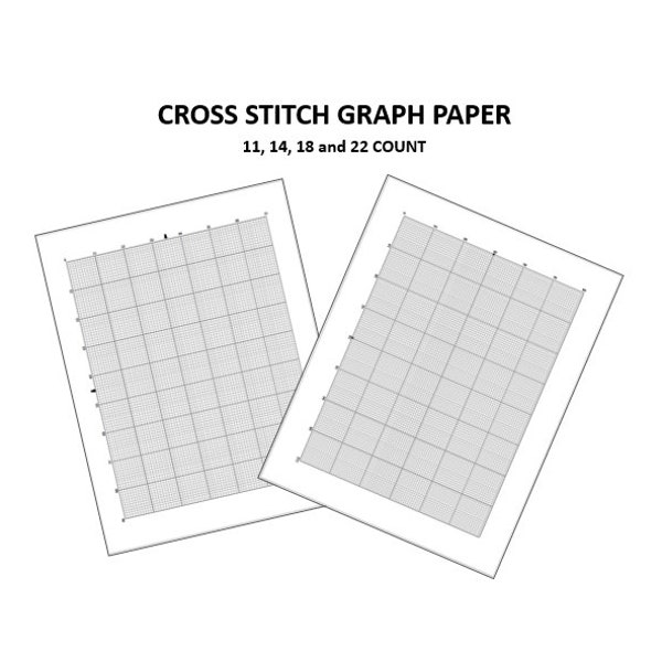 Printable Cross Stitch Graph Paper - 11, 14, 18 and 28 Count Included, PDF Files