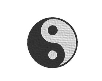 Diseño de bordado a máquina Yin Yang: Varios tamaños (Descarga instantánea)