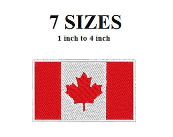 Canadian Flag Machine Embroidery Design - 7 Sizes - Mini Canadian Flag Design - Instant Download