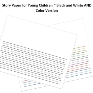 Printable Lined Story Paper: Black and White & Color (PDF File)