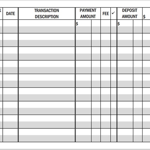 Printable Checkbook Register PDF File Prints on 8 1/2 X 11 - Etsy