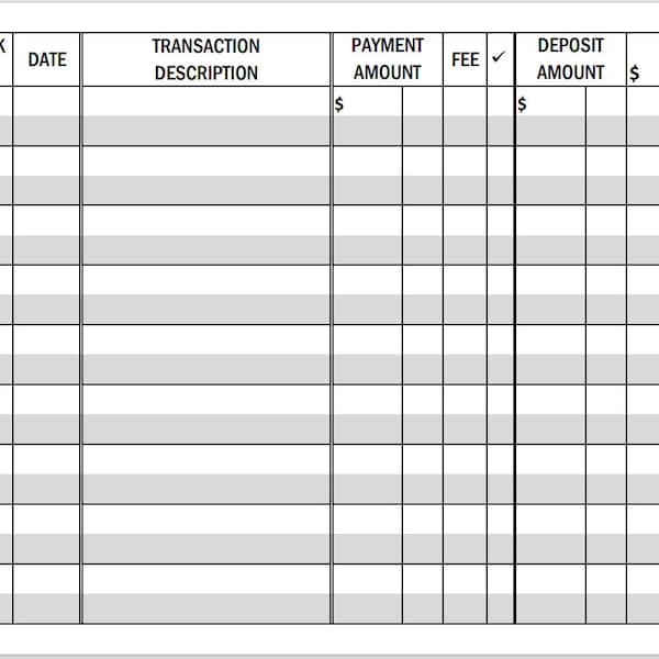 Checkbook Ledger Printable Landscape Etsy Checkbook Ledger Printable Landscape Etsy