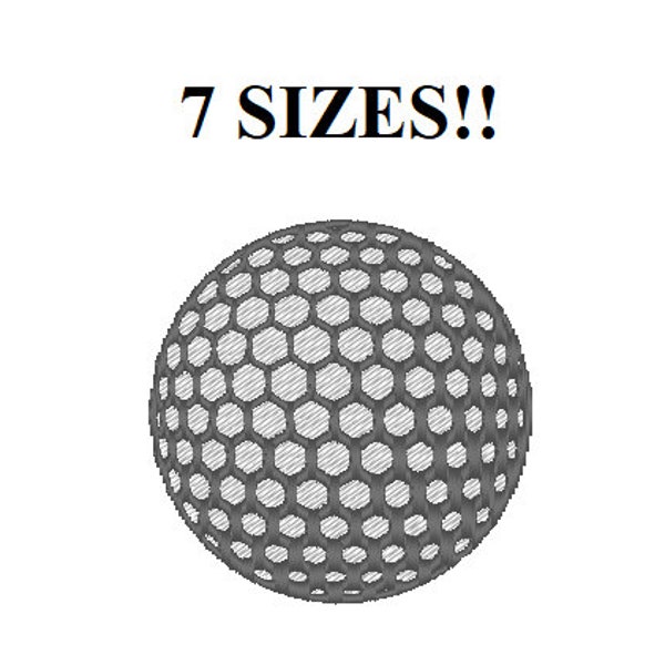 Golf Ball Machine Embroidery Design - 7 Sizes - Mini Golf Ball Sports Design - Instant Download