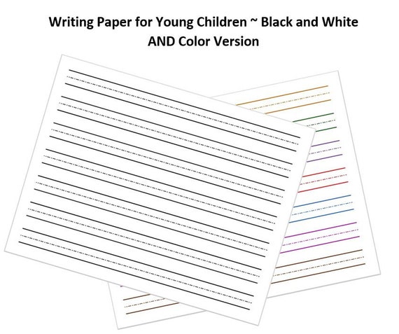 Kindergarten Lined Paper / Kindergarten Writing Paper / Preschool