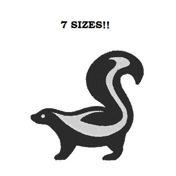 Skunk Machine Embroidery Design - 7 Sizes - Mini Skunk Embroidery Design - Instant Download