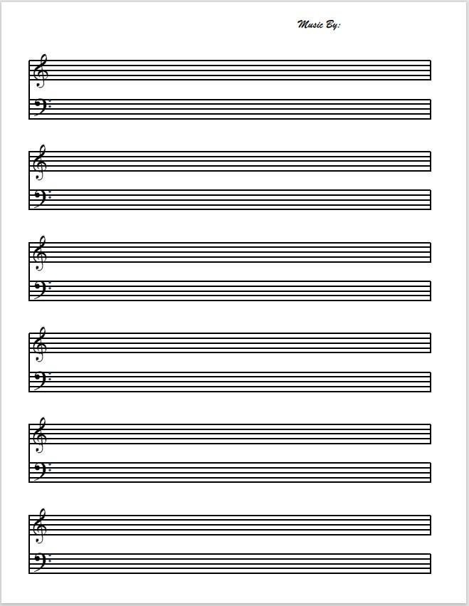 Printable Music Paper, PDF File 