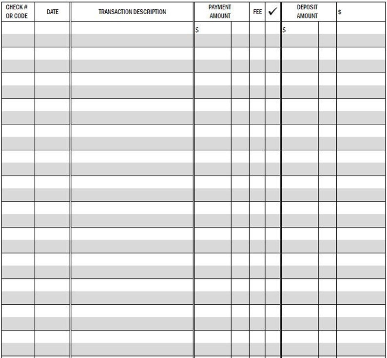 free printable checkbook register pdf