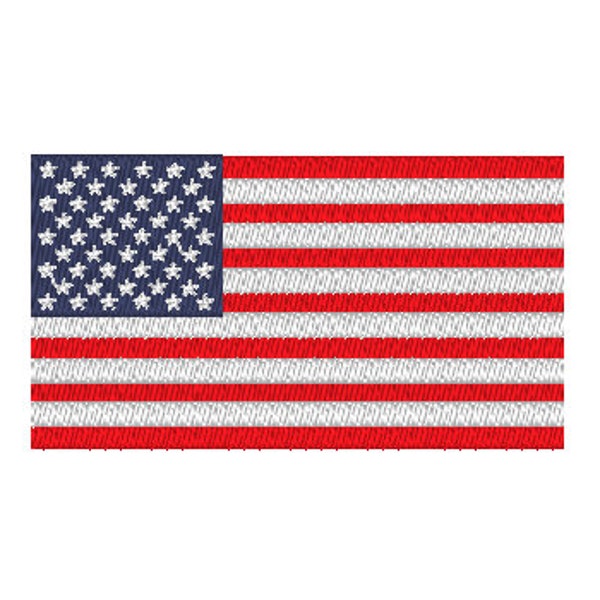 American Flag Machine Embroidery Design - 4 Sizes - Bonus 3 inch Patch Design Included - Instant Download