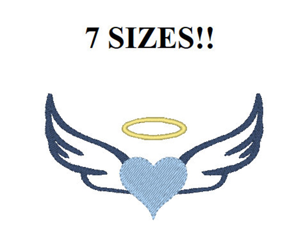 Angel Wings Machine Embroidery Design: 7 Sizes (instant Download) - Etsy