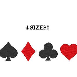 Poker Suits Embroidery Design: Silhouette, 4 Sizes (Instant Download)
