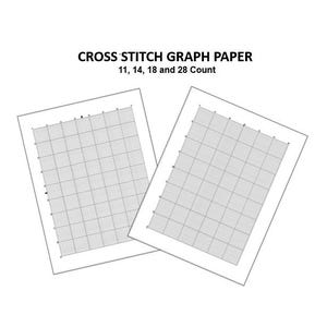Printable Cross Stitch Graph Paper - 11, 14, 18 and 28 Count Included, PDF Files