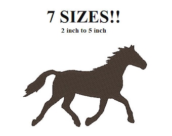 Horse Machine Embroidery Design - 7 Sizes - Horse Silhouette Embroidery Pattern - Instant Download