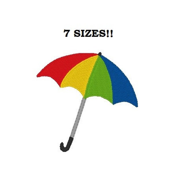 Umbrella Machine Embroidery Design - 7 Sizes! - Open Umbrella Embroidery Design - Instant Download