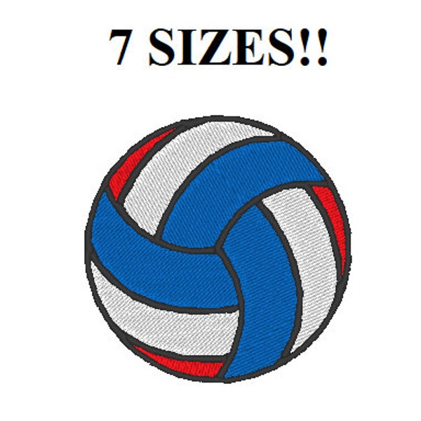 Volleyball Machine Embroidery Design - 7 Sizes - Mini Volleyball Sports Design - Instant Download