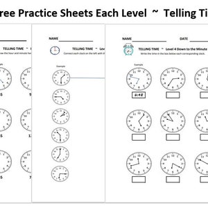 Printable Telling Time Worksheets - Homeschool Telling Time Practice Sheets - 15 Worksheets Total!