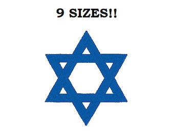 Star of David Machine Embroidery Design: 9 Sizes (Instant Download)