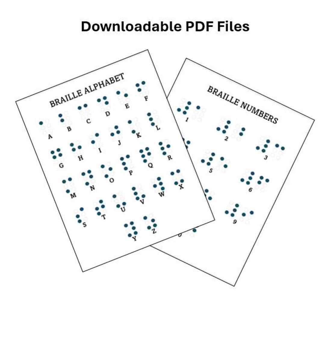 Braille Alphabet and Number Charts: Homeschool Printable (PDF File) - Etsy