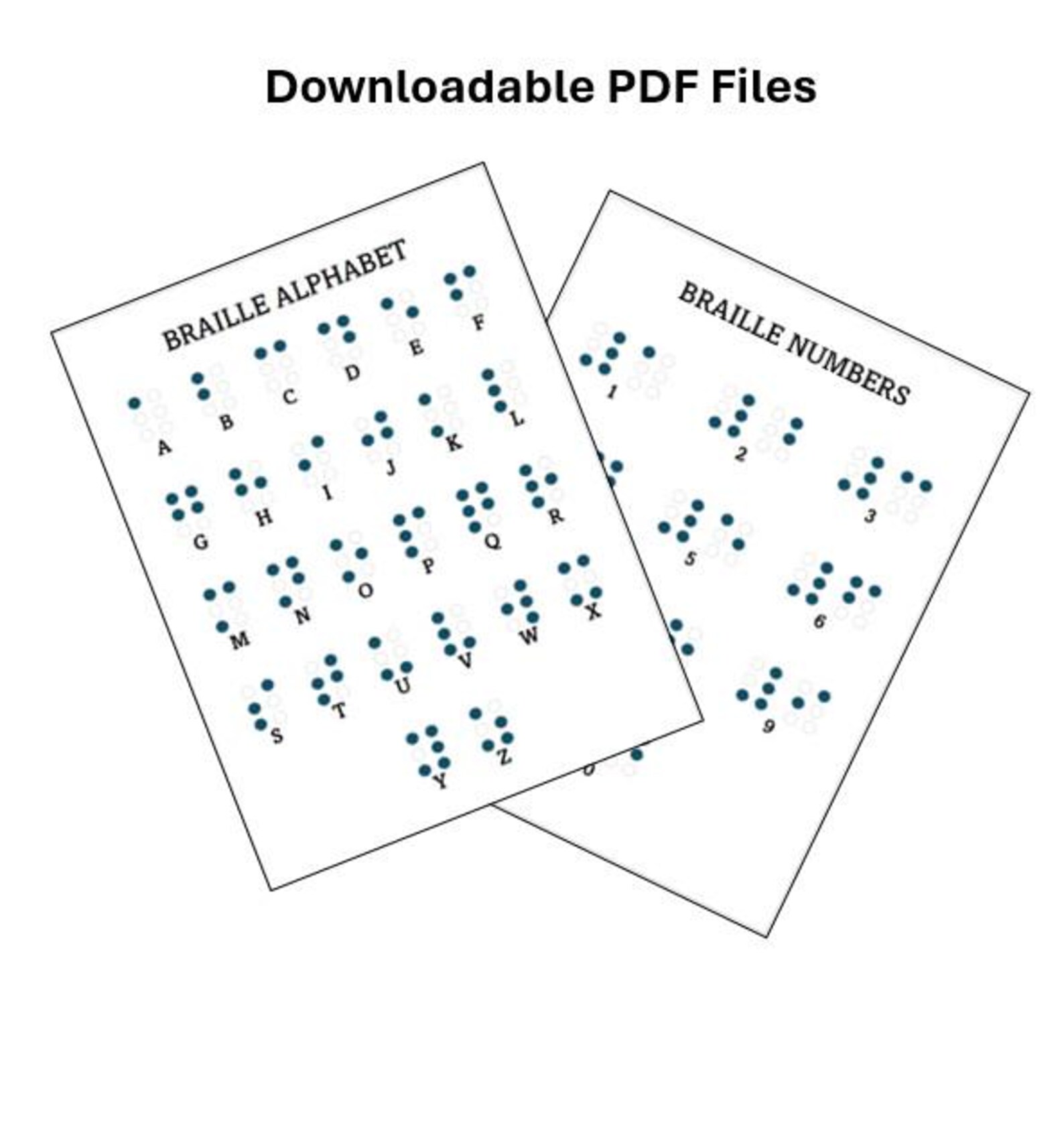 Braille Alphabet and Number Charts: Homeschool Printable (PDF File) - Etsy