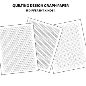 Printable Quilting Graph Paper - 5 Different Graphs Available, PDF Files