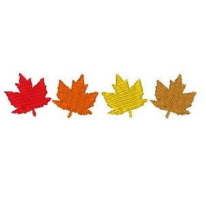 Mini Maple Leaves Machine Embroidery Design - Autumn Fall Maple Leaves Design - Instant Download