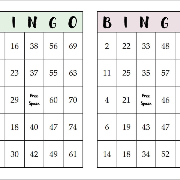 Bingo Cards - Etsy