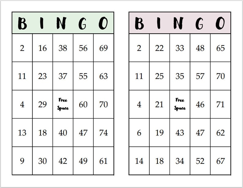 printable bingo cards pdf file 40 cards 20 sheets prints etsy