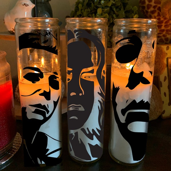 Digital Download SVG File for Tumblers & Tall Candles Halloween Michael Myers and Laurie Strode