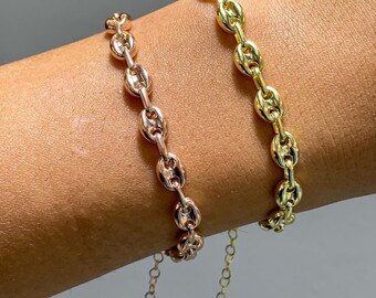 14K Gold Oval Link Bracelet | Dainty Gold Bracelet | Chain Bracelet | Stacking Bracelets | Delicate Bracelet | Minimalist Bracelet