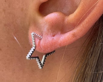 Star Cubic Zirconia Stud Earrings | Sterling Silver Gemstone Stud Earring