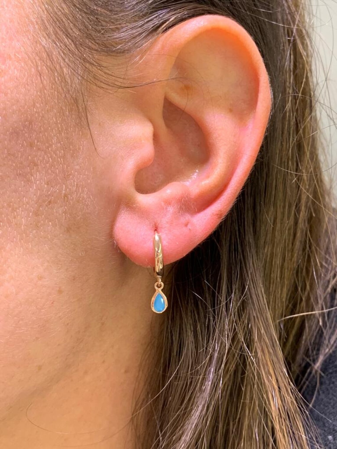 Turquoise Drop Earrings Huggie Hoops Sterling Silver Etsy Ireland