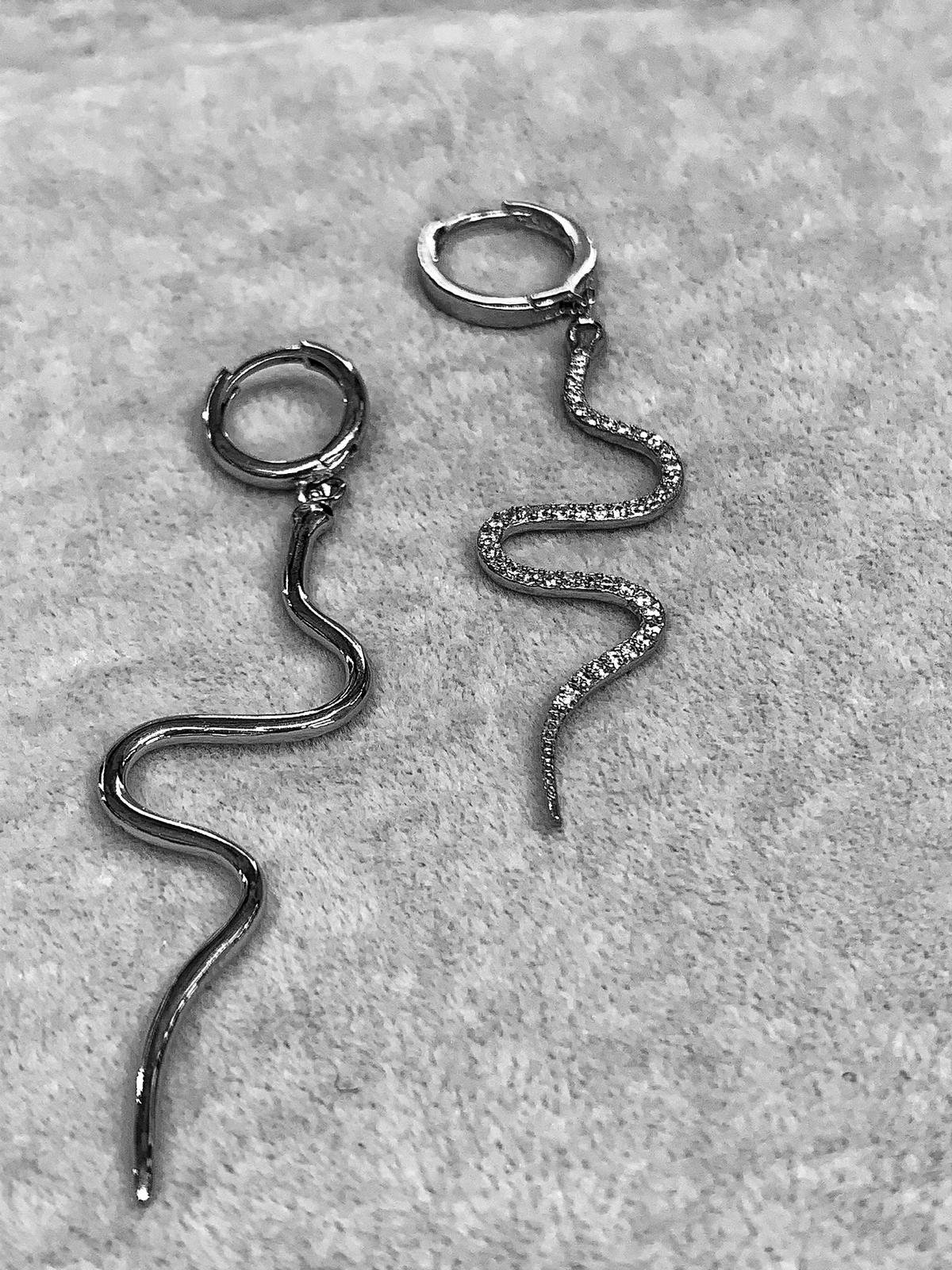 Silver Snake Hoop Earrings Snake Earrings Snake Charm Etsy