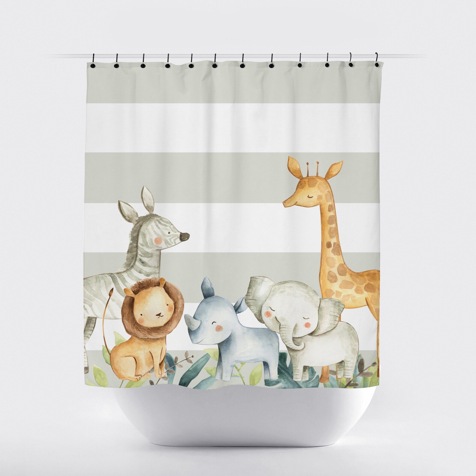 Safari Shower Curtain Bathroom Shower Curtain Bathroom Etsy