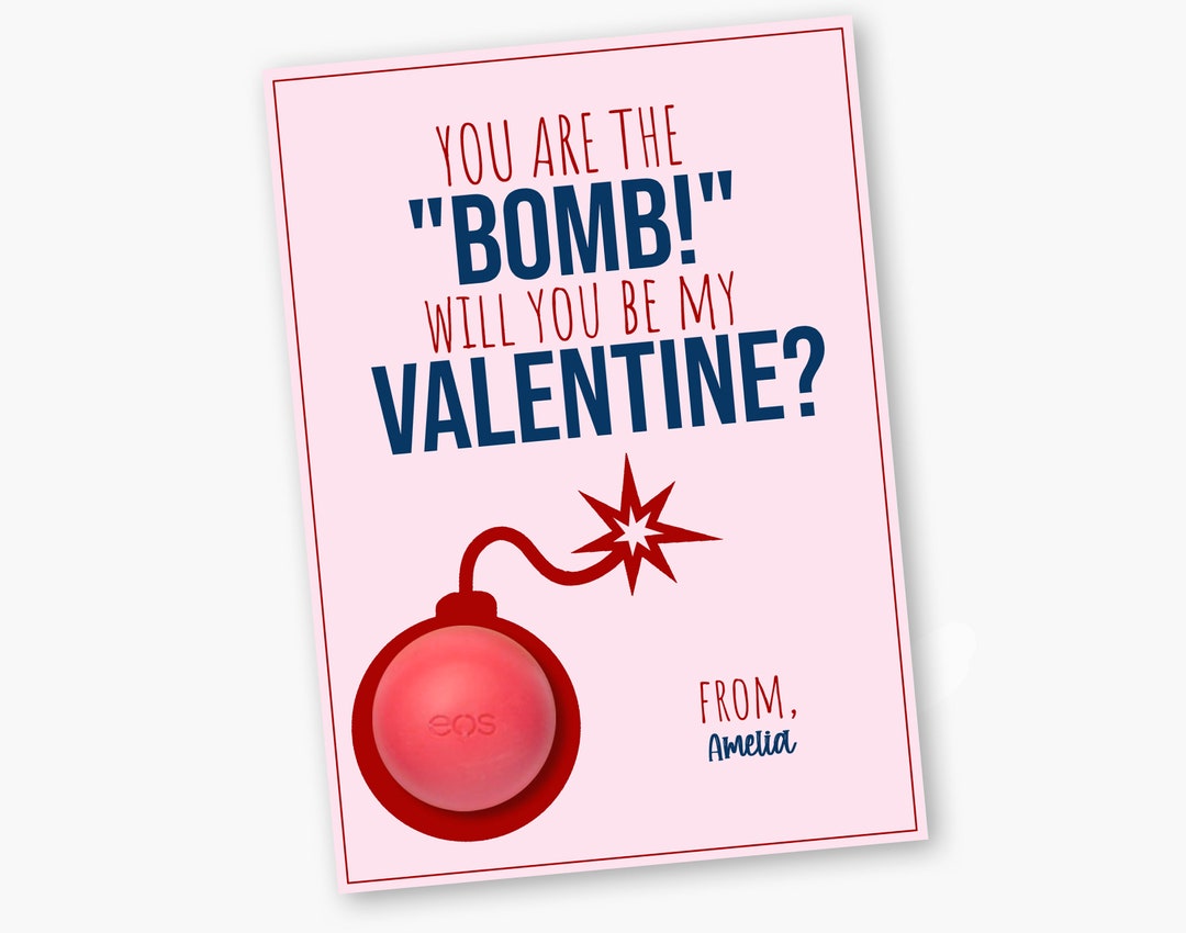 EDITABLE EOS Valentines Day Tag, Cute Valentines Day Red Pink Tag ...