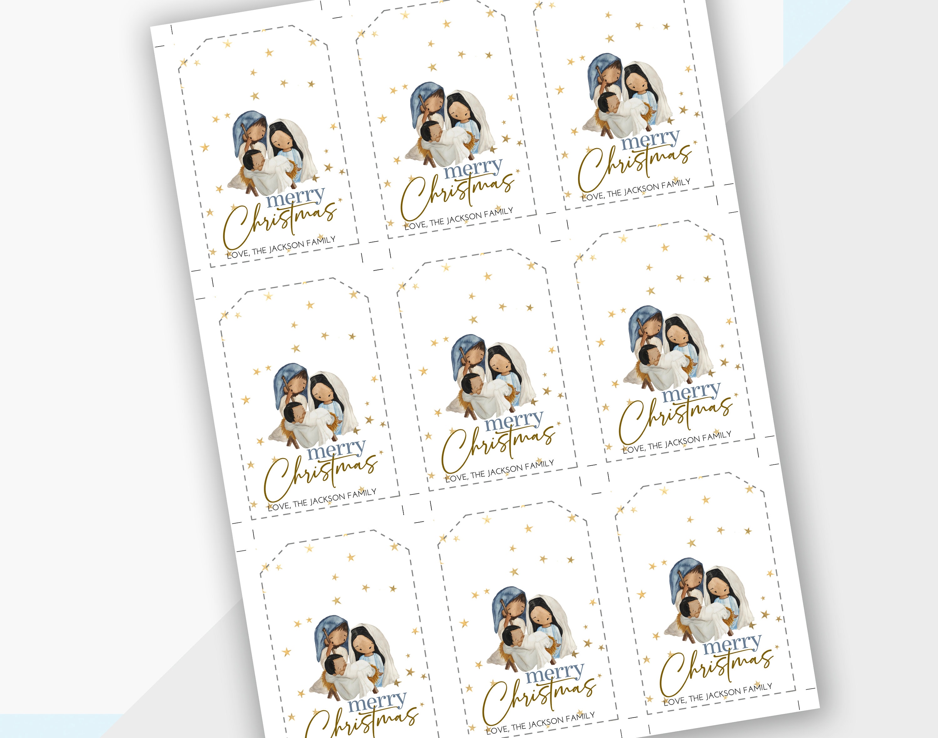 EDITABLE Nativity Christmas Tag. Easy to Edit With Text, Fast to Print ...
