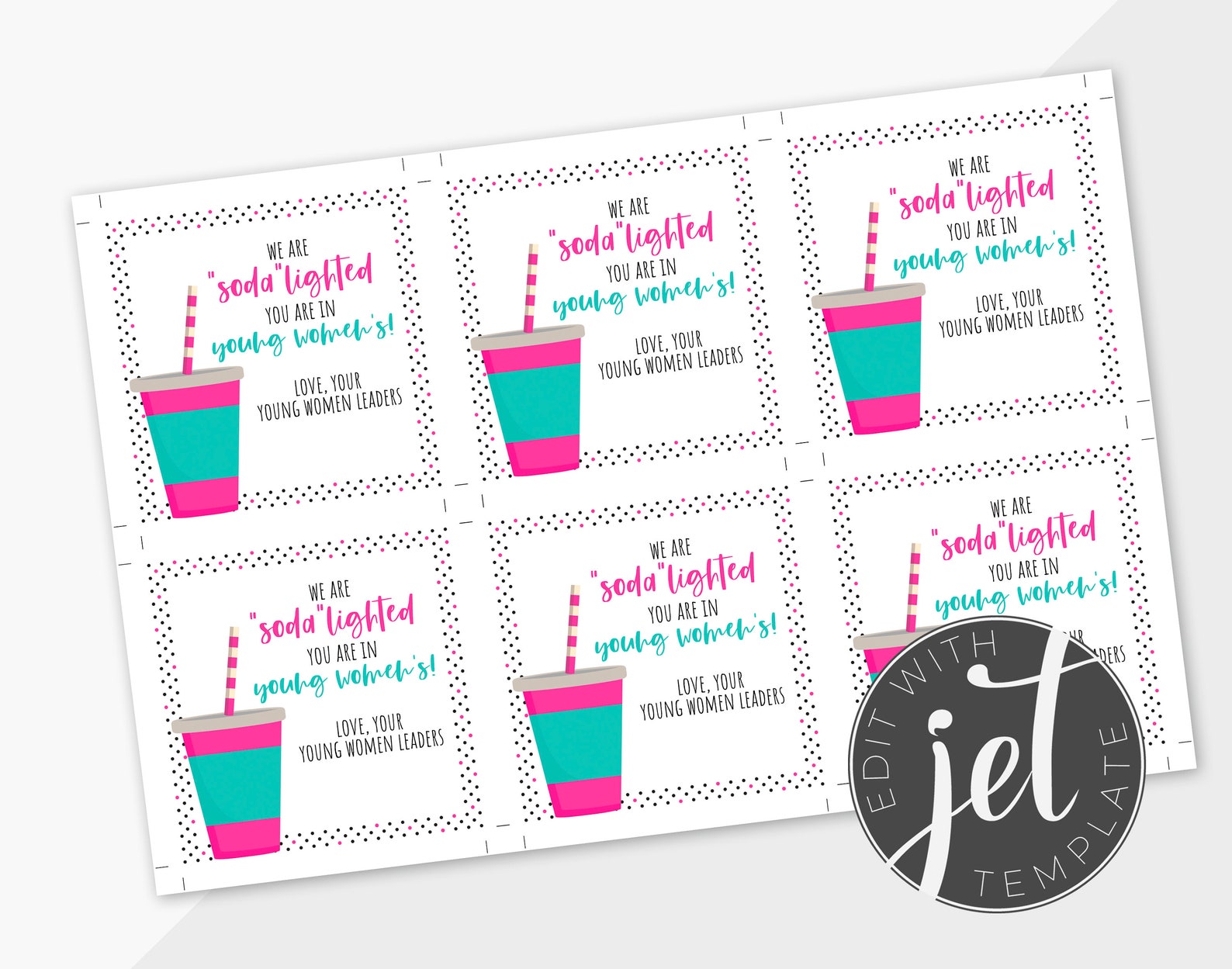 Soda Lighted Tag, so Delighted Cute Tag for Drink, Pop, Candy