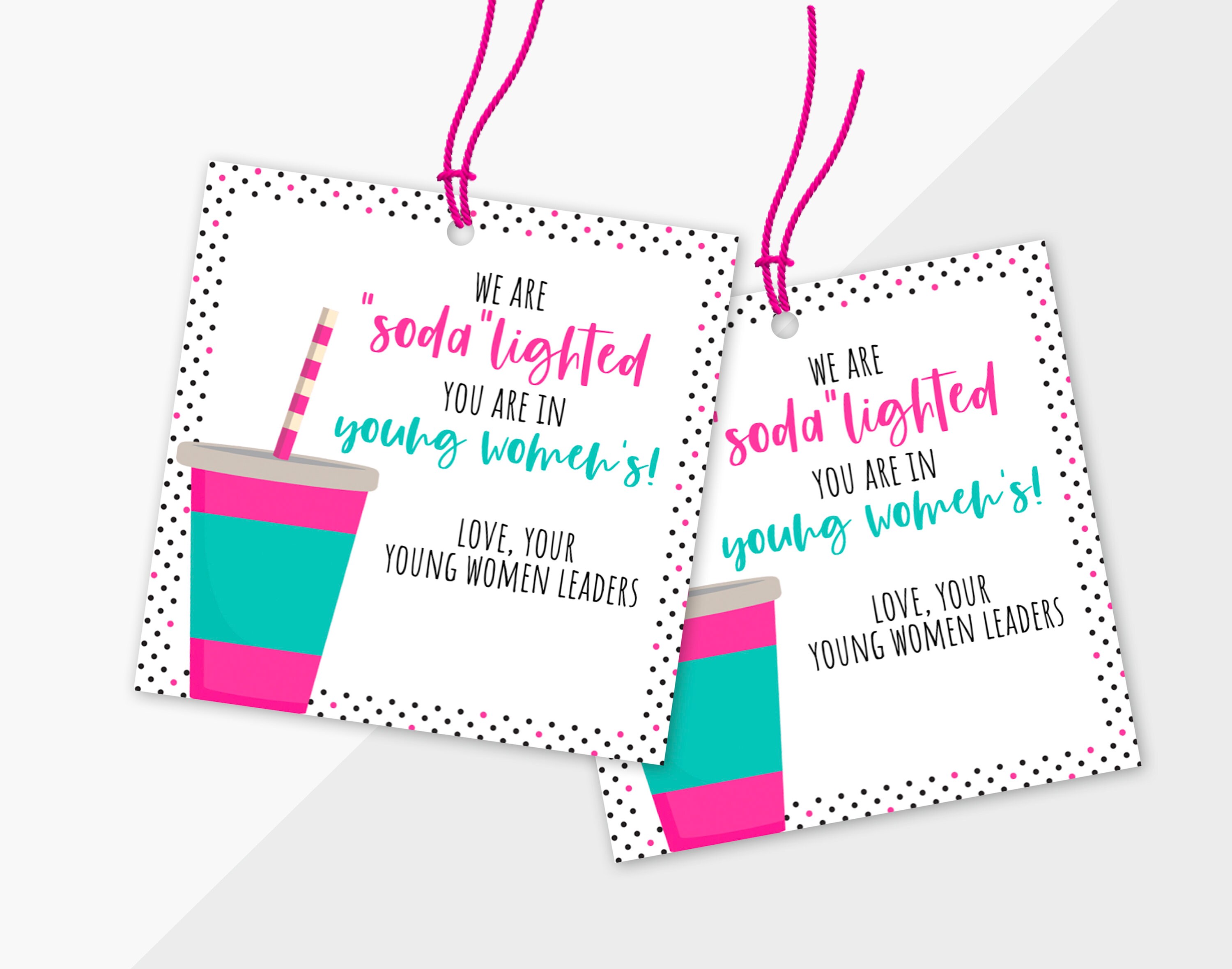 Soda Lighted Tag, so Delighted Cute Tag for Drink, Pop, Candy