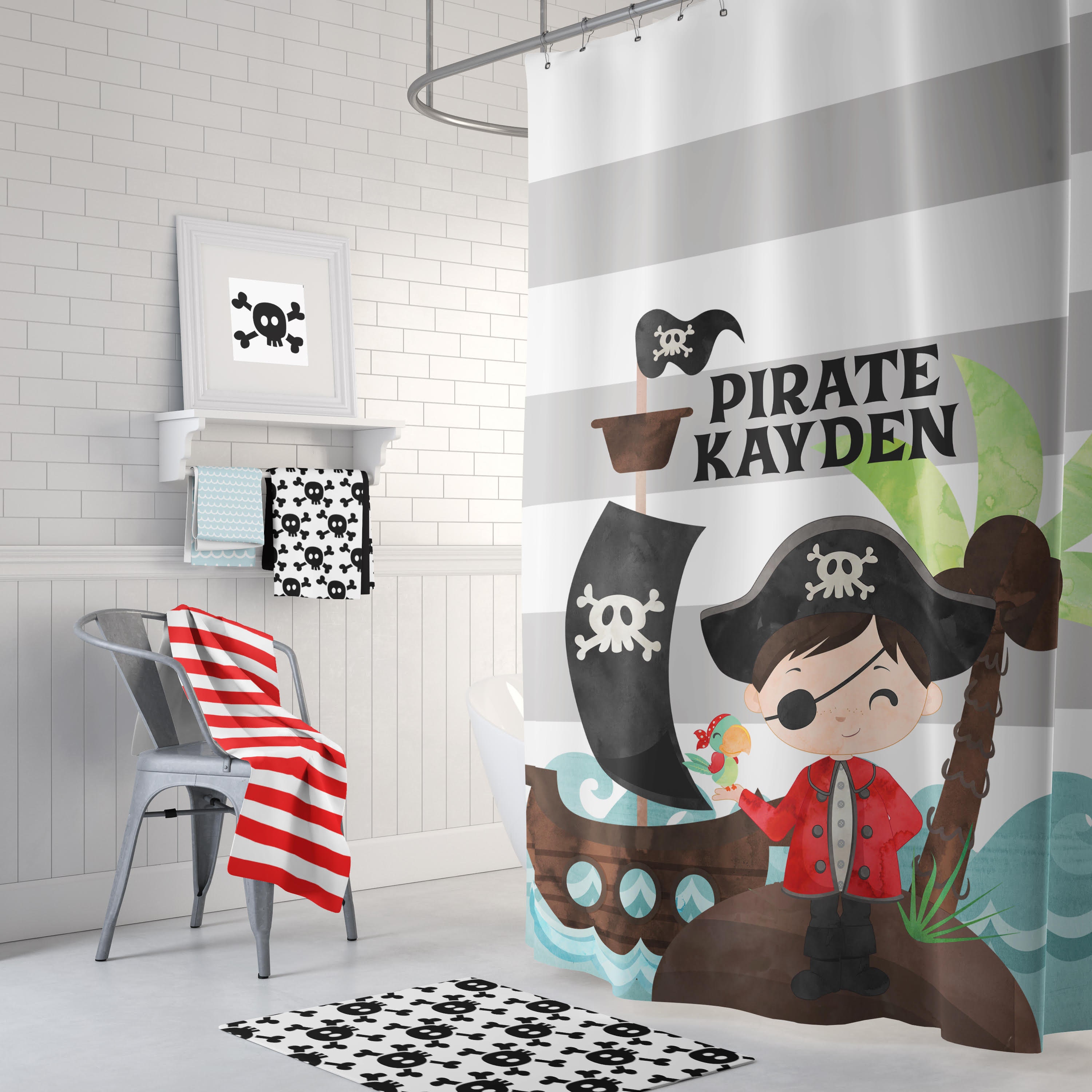Complete Pirate Bathroom Collection Customized Pirate | Etsy