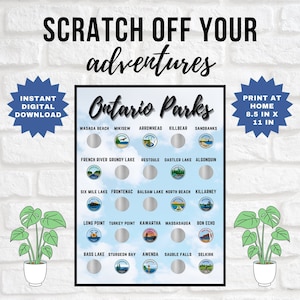 Póster de lista de cosas que hacer en los parques provinciales de Ontario (impresión digital para descargar en casa) (camping, naturaleza, actividades al aire libre, Canadá, 8,5 x 11)