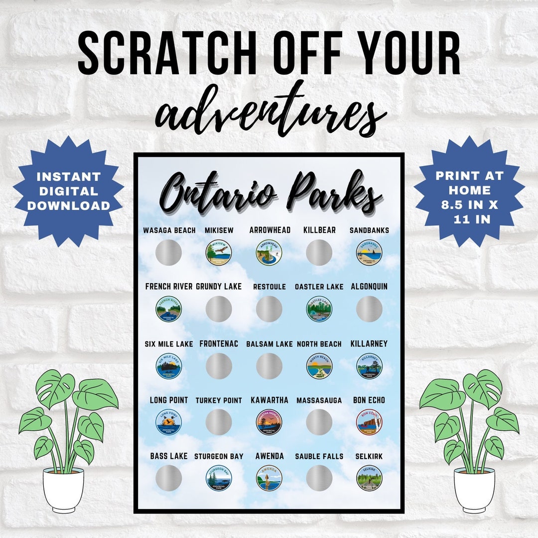 Ontario Provincial Parks Scratch off Bucket List Poster Etsy